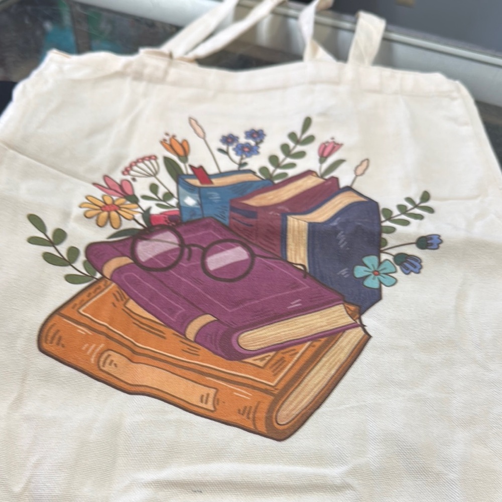 Floral Book Tote Bag